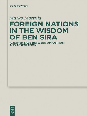 cover image of Foreign Nations in the Wisdom of Ben Sira